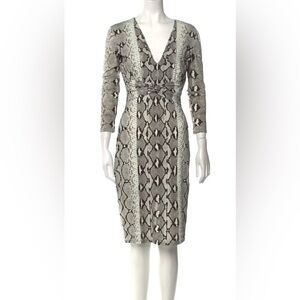 ROBERTO CAVALLI Snake Print Midi Dress Sz 42.  (US 6)